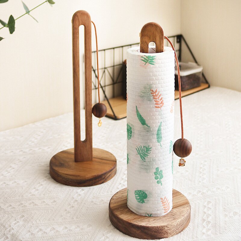 Paper Towel Holder Manufacturer - Wooden Eco-Friendly Rotating Free Standing Stand