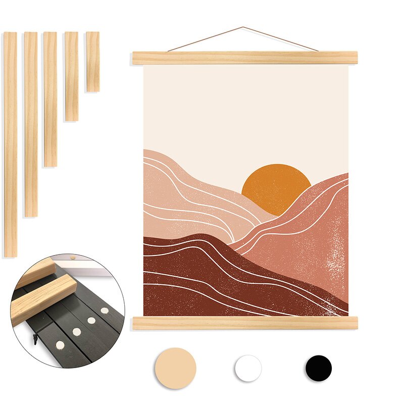 Poster Hanger Manufacturer - Popular Solid Wooden Magnetic A1 Round Wall Hanger