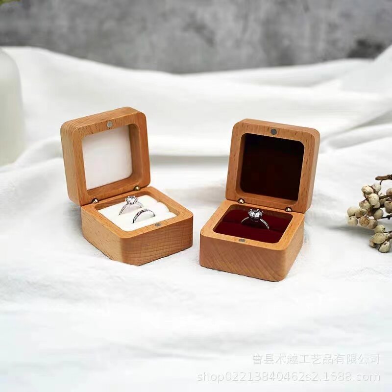 Jewelry Box Manufacturer - Small Unpainted Travel Wedding Ring Pine Wooden Box