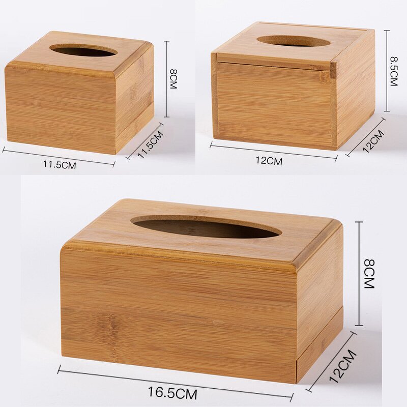 Napkin Holder Manufacturer - Eco-friendly Bamboo Wood Square Tissue Box