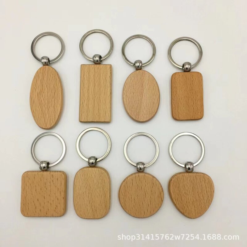 Wood Keychain Manufacturer - Personalized Unfinished Natural DIY Blank Key Tag