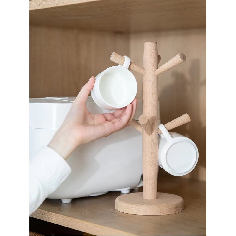 Mug Holder Manufacturer - Wooden Coffee Tea Hanging Stand Desk Tabletop Tree