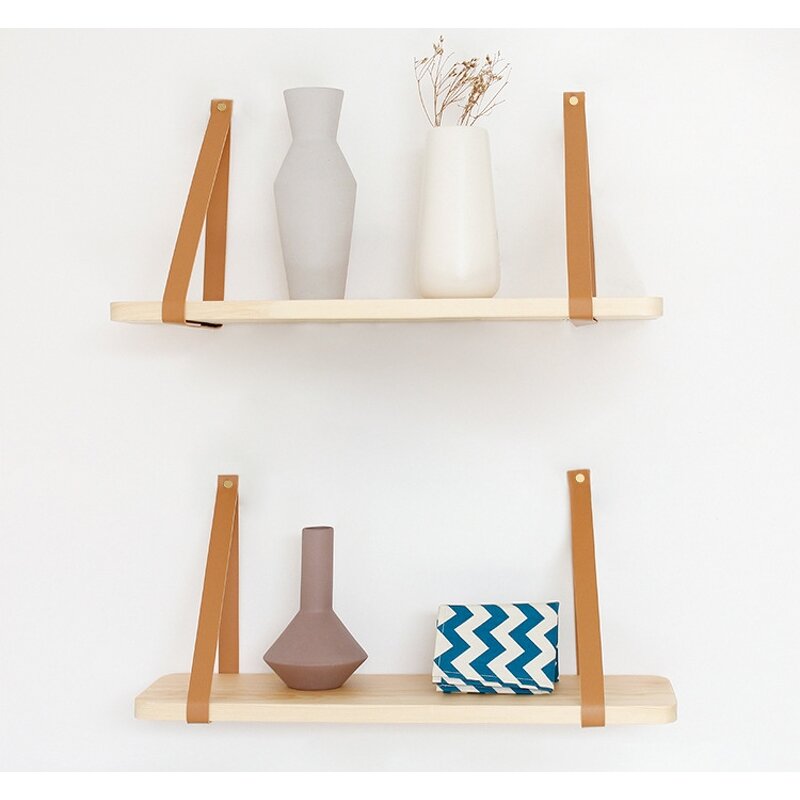 Wall Shelf Manufacturer - Modern Antique Pine Wood Floating Single Layer Rack
