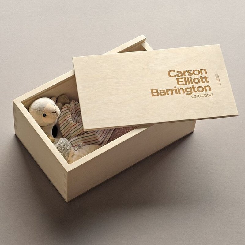 Keepsake Box Manufacturer - Polished Solid Wood Square Slide Lid Jewelry Box