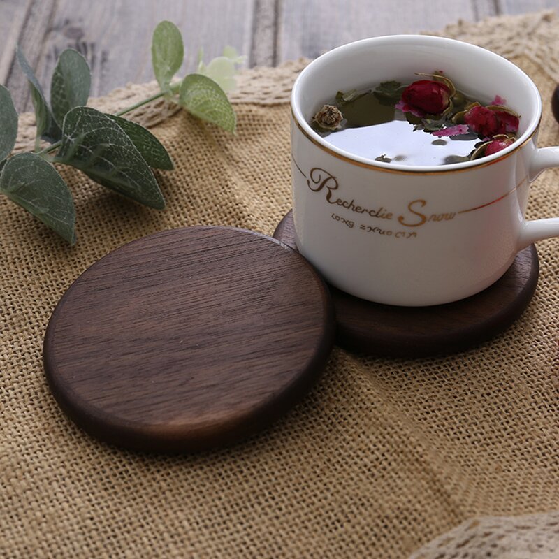 Wood Coaster Manufacturer - Eco-Friendly Promotional Cork Walnut Engraved Gift