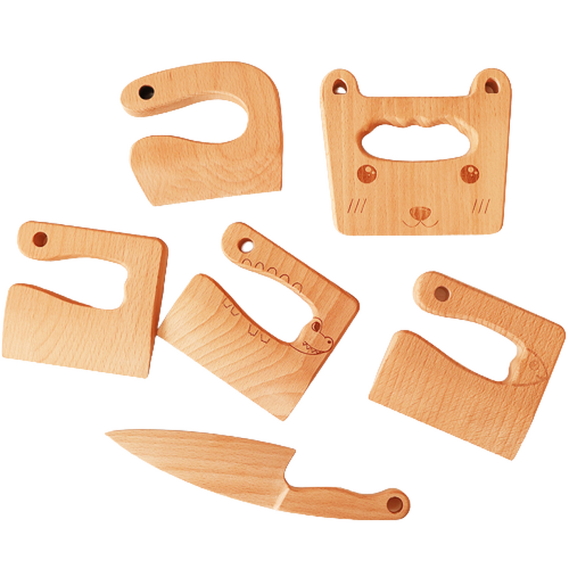 Wooden Toy Knife Manufacturer - Educational Kids Cute Animal Kitchen Montessori Set