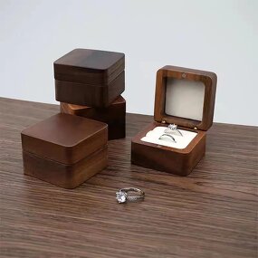 Jewelry Box Manufacturer - Small Unpainted Travel Wedding Ring Pine Wooden Box