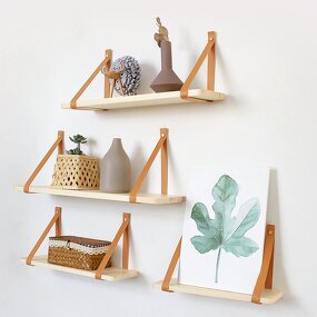Wall Shelf Manufacturer - Modern Antique Pine Wood Floating Single Layer Rack