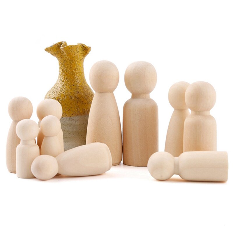 Peg Dolls Manufacturer - Wholesale Unfinished Natural Wooden Painted Girl Dolls