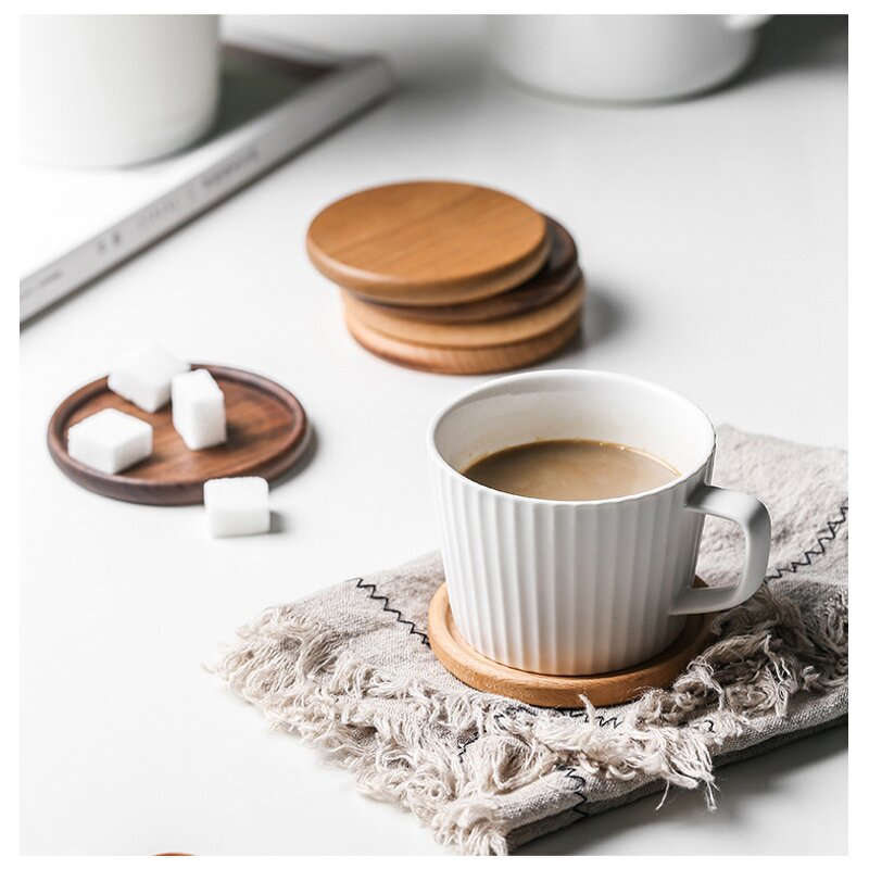 Wood Coaster Manufacturer - Tea Coffee Cup Placemats Walnut Round Drink Mat
