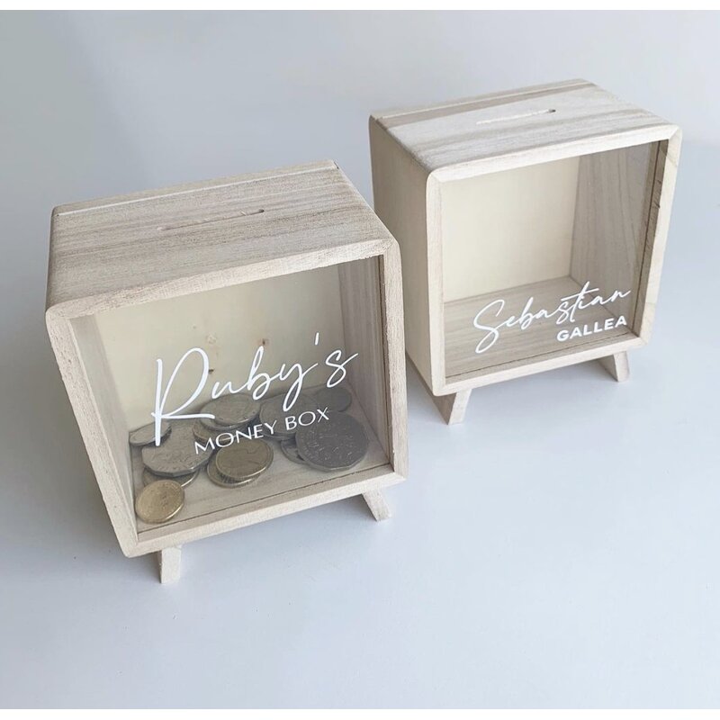 Piggy Bank Manufacturer - Custom Hand-made Portable Wooden Kids Saving Money Box