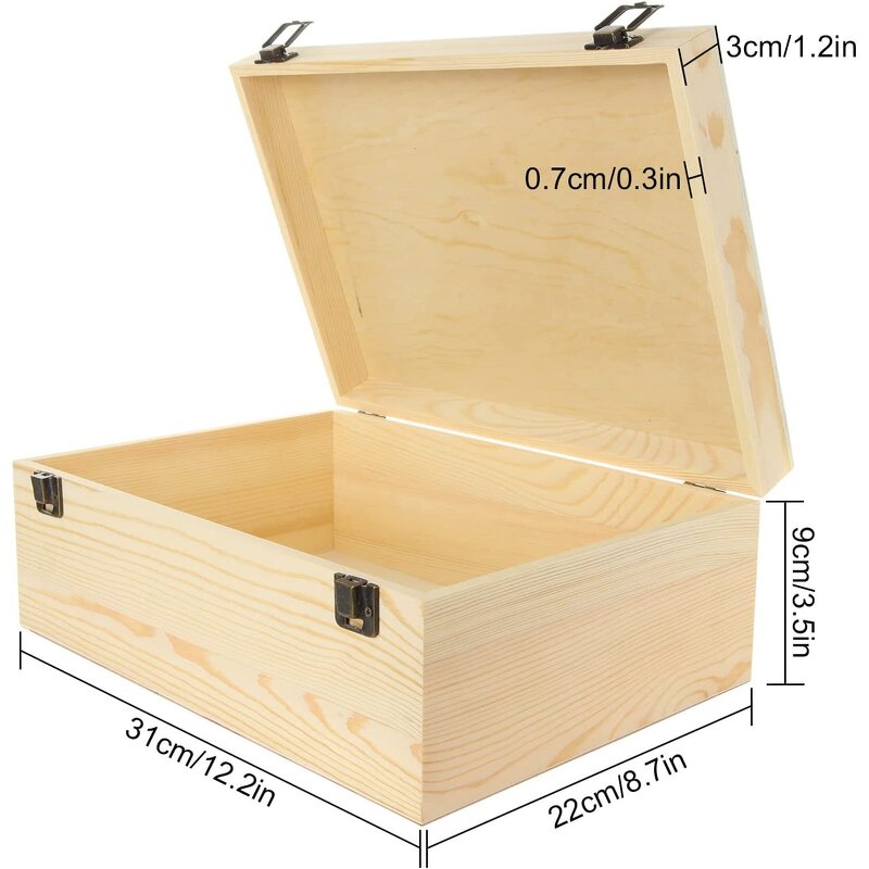 Wooden Gift Box Manufacturer - Custom Logo Solid Pine Square Hinge Lid Box