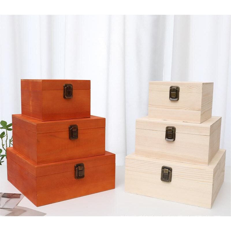 Wooden Treasure Chest Manufacturer - Large Polished Hinged Lid Rectangle Storage Box