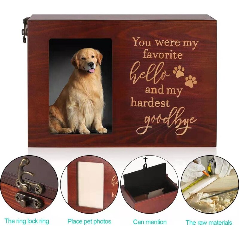 Pet Urn Manufacturer - Custom Bamboo Wood Cinerary Casket with Photo Frame
