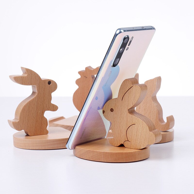 Phone Stand Manufacturer - OEM Hand Made Solid Wood Creative Desk Holder