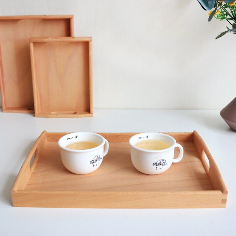 Serving Tray Manufacturer - Wholesale Solid Wood Rectangular Dessert Snack Tray