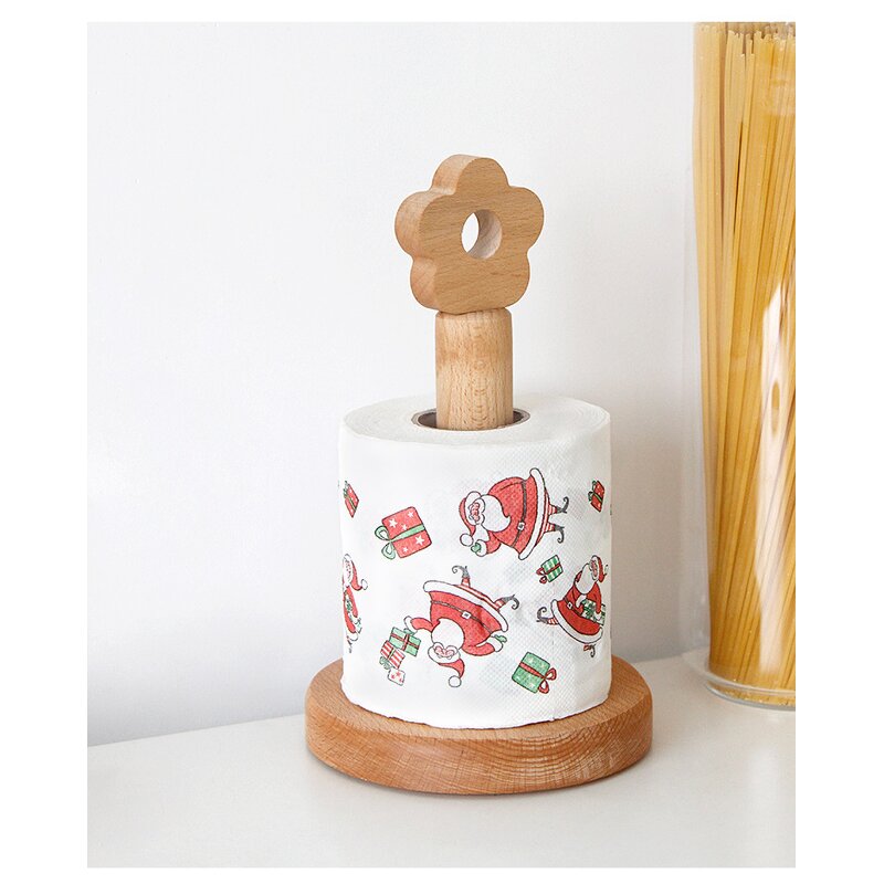 Paper Towel Holder Manufacturer - Eco-Friendly Wooden Free-standing Non-slip Rack