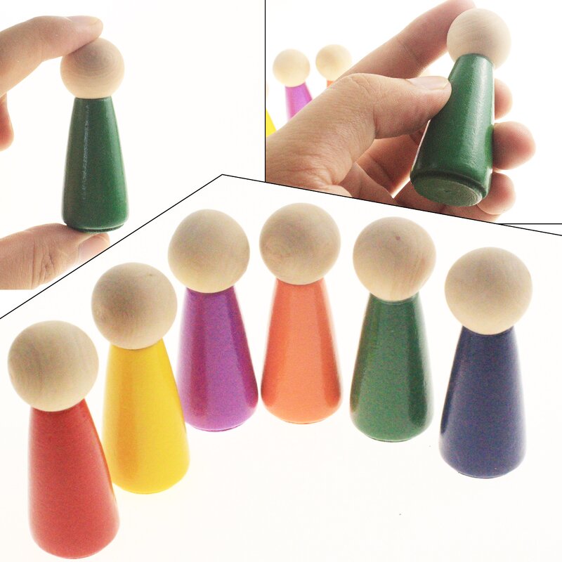 Peg Dolls Manufacturer - Custom Name Logo Handmade Wooden Blank Children Toy