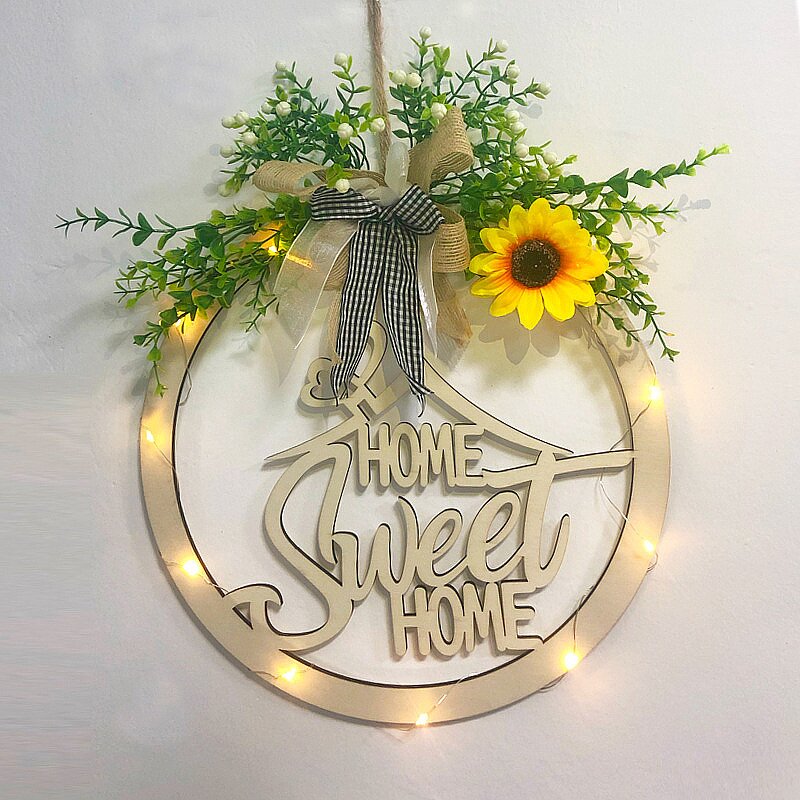 Wall Decor Manufacturer - Christmas Easter Rustic Engraved Flower Wooden Hanging