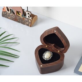 Wood Ring Box Manufacturer - Custom Luxury Heart Shape Wedding Proposal Box