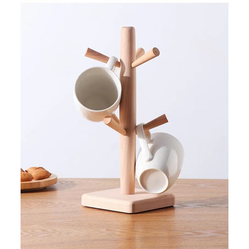 Mug Holder Manufacturer - Wooden Coffee Tea Hanging Stand Desk Tabletop Tree