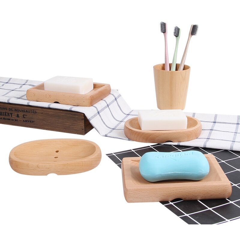 Soap Holder Manufacturer - Eco-Friendly Round Wood Faucet Rack Bathroom Accessory