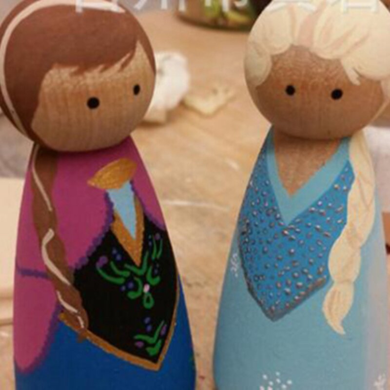 Peg Dolls Manufacturer - Custom Name Logo Handmade Wooden Blank Children Toy