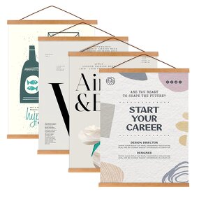 Wall Poster Frame Manufacturer - 21-60cm Eco-Friendly Magnetic Wooden Photo Hanger