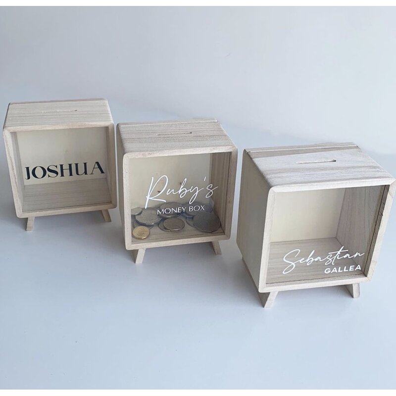 Piggy Bank Manufacturer - Custom Hand-made Portable Wooden Kids Saving Money Box