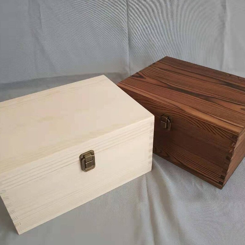 Wooden Treasure Chest Manufacturer - Large Polished Hinged Lid Rectangle Storage Box