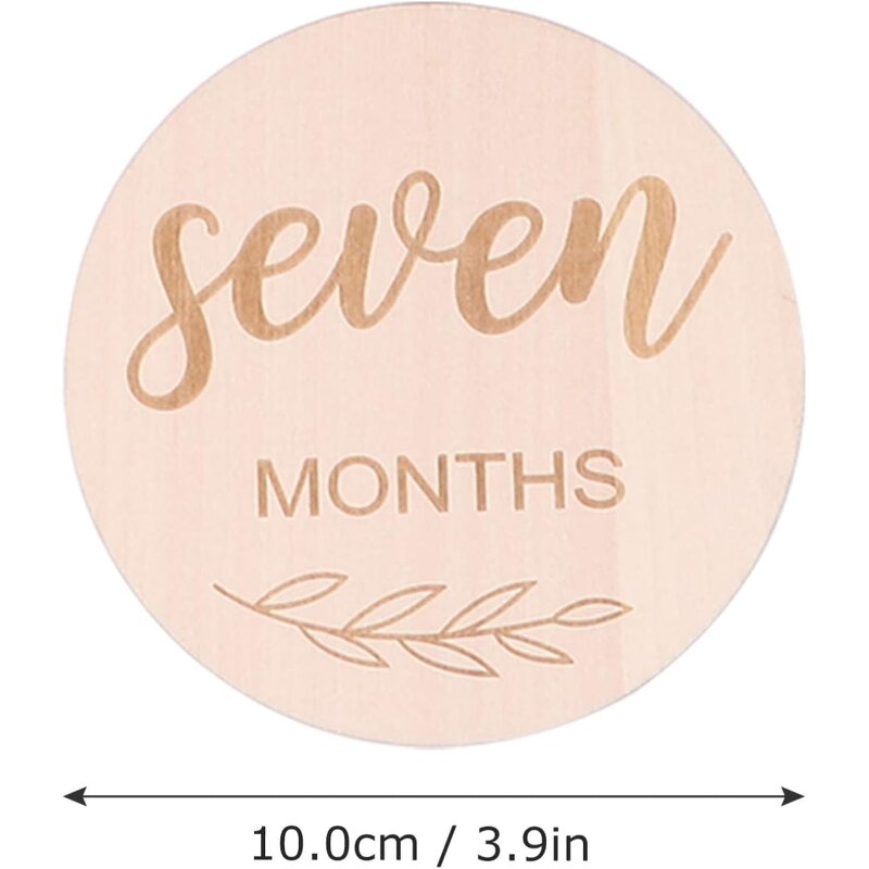 Baby Milestone Cards Manufacturer - 12 Pcs Laser Cut Eco-Friendly Wood Round Cards