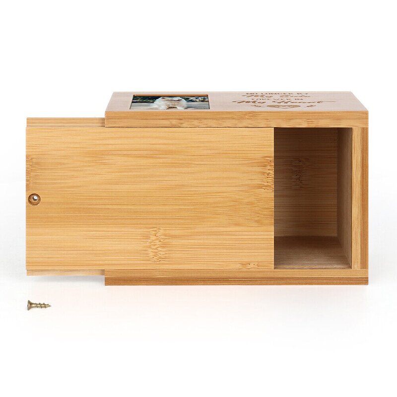 Pet Urn Manufacturer - Custom Bamboo Wood Cinerary Casket with Photo Frame