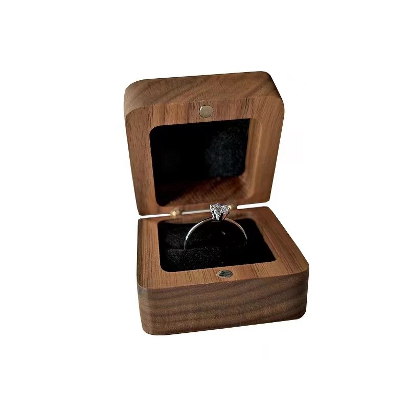 Jewelry Box Manufacturer - Small Unpainted Travel Wedding Ring Pine Wooden Box