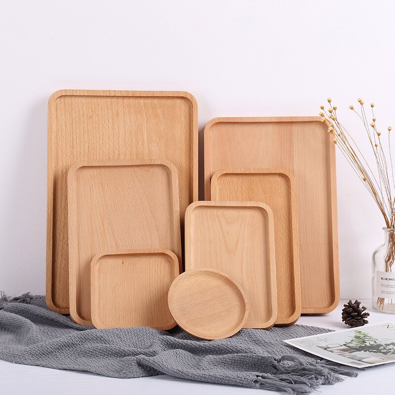 Serving Tray Manufacturer - OEM Wholesale Natural Wooden Platter with Handles