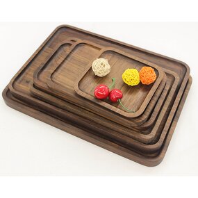 Serving Tray Manufacturer - Wholesale Solid Wood Rectangular Dessert Snack Tray