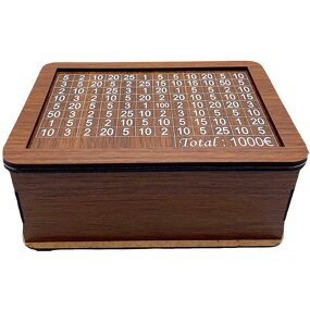Piggy Bank Manufacturer - Wooden Hand-made Square Savings Goal Counter Money Box