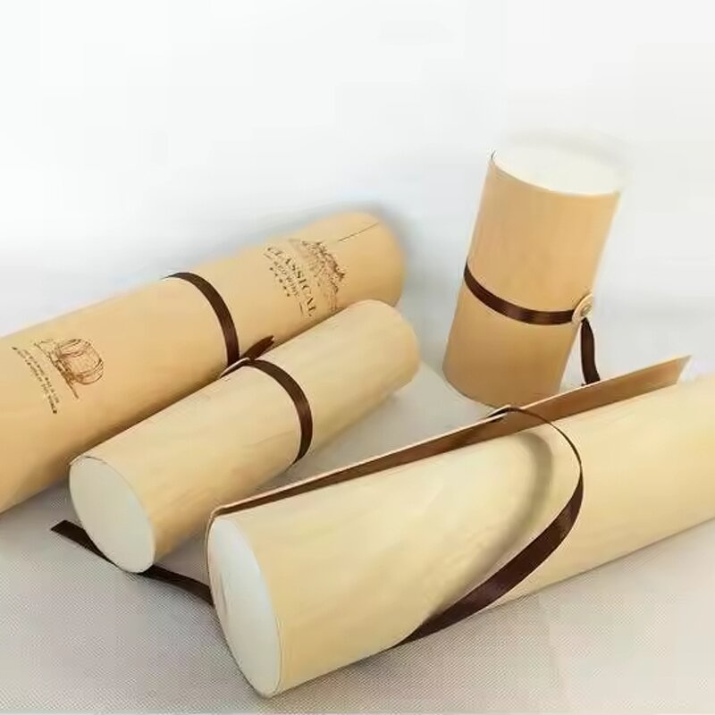 Wine Gift Box Manufacturer - Eco-Friendly Polished Round Birch Veneer Bottle Box
