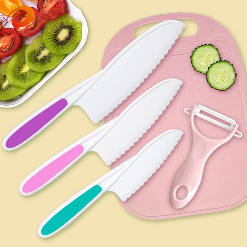 Plastic Knife Set Manufacturer - 7 Pieces Kids Safe Serrated Edges Toddler Set