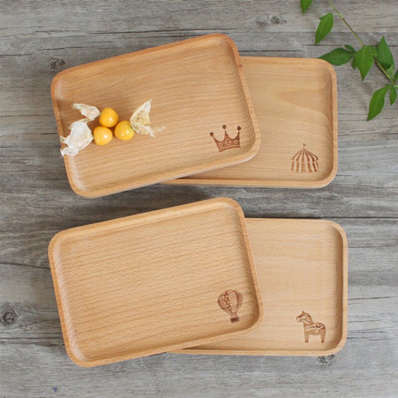 Serving Tray Manufacturer - OEM Wholesale Natural Wooden Platter with Handles