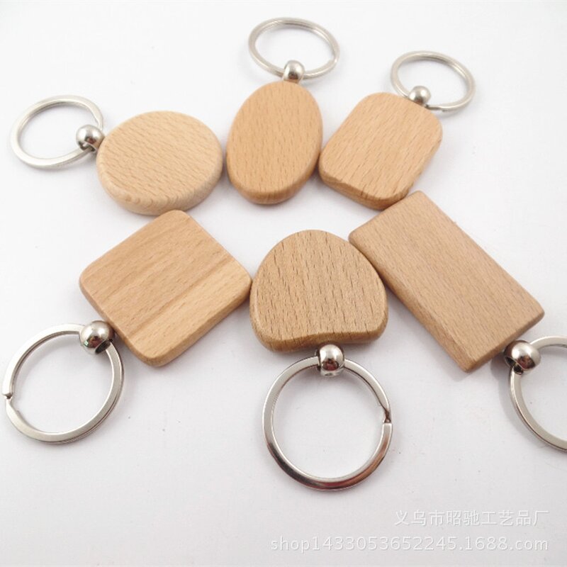Wood Keychain Manufacturer - Personalized Unfinished Natural DIY Blank Key Tag