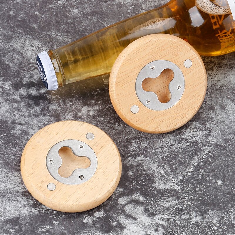 Wood Coaster Manufacturer - Custom Logo Magnetic Bottle Opener Wedding Gift