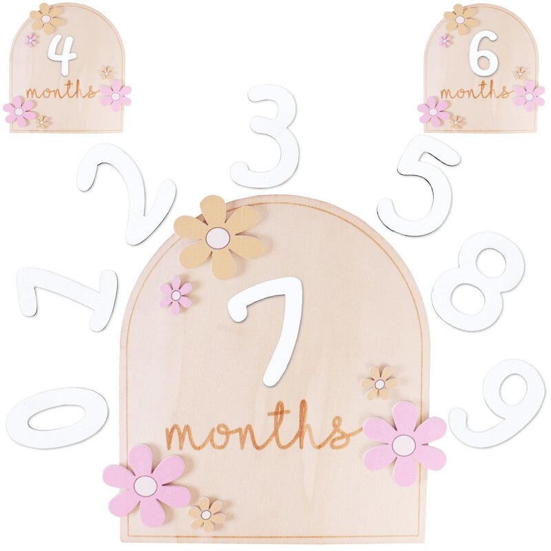 Baby Growth Cards Manufacturer - Eco-Friendly Wooden Wall Hanging 12 Months Journal