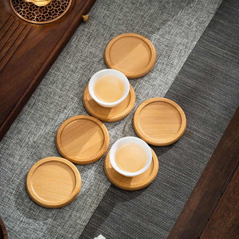 Bamboo Coaster Manufacturer - Customized Logo Bulk Square Drink Tea Coffee Mat