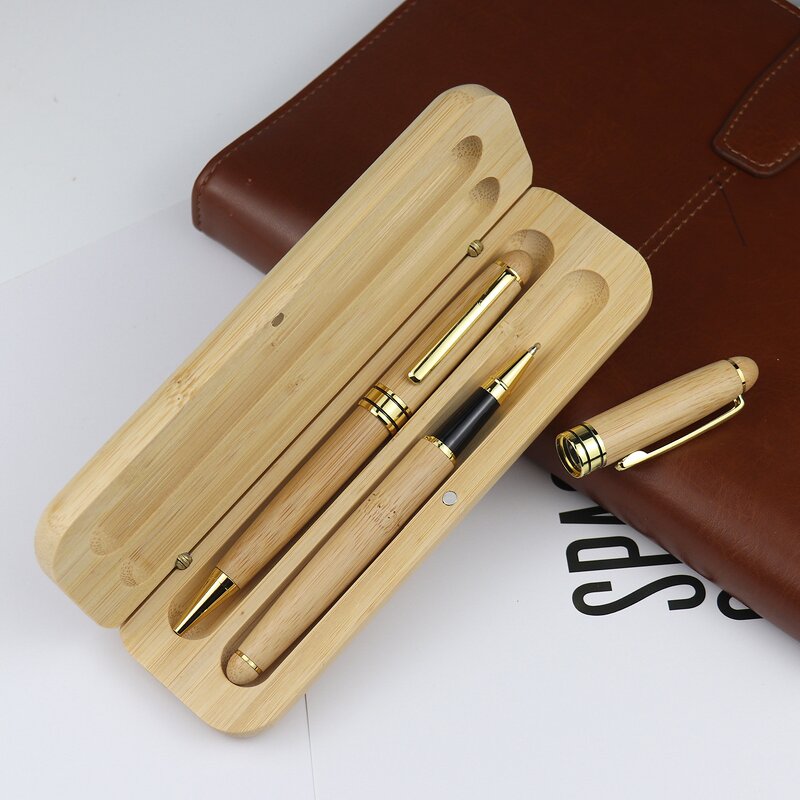 Pen Box Manufacturer - Custom Bamboo Wood Ballpoint Gel Pen Gift Box