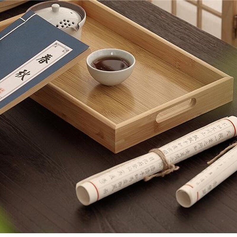 Bamboo Tray Manufacturer - Wholesale Modern Engraved Rectangle Food Dessert Tray