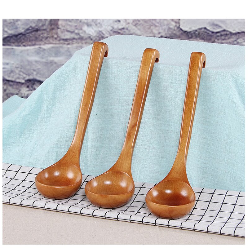 Soup Spoon Manufacturer - Custom Long Handle Japanese Ramen Mini Wooden Spoon