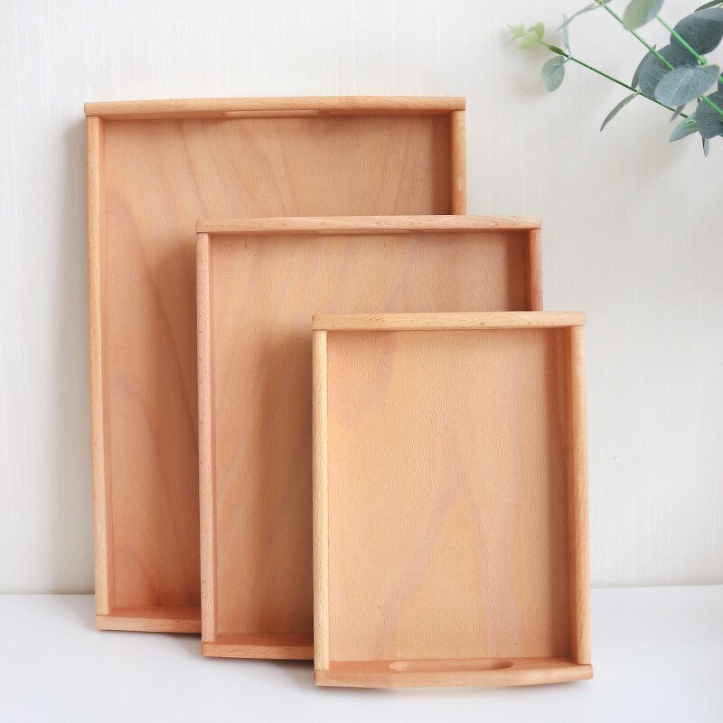 Serving Tray Manufacturer - Wholesale Solid Wood Rectangular Dessert Snack Tray