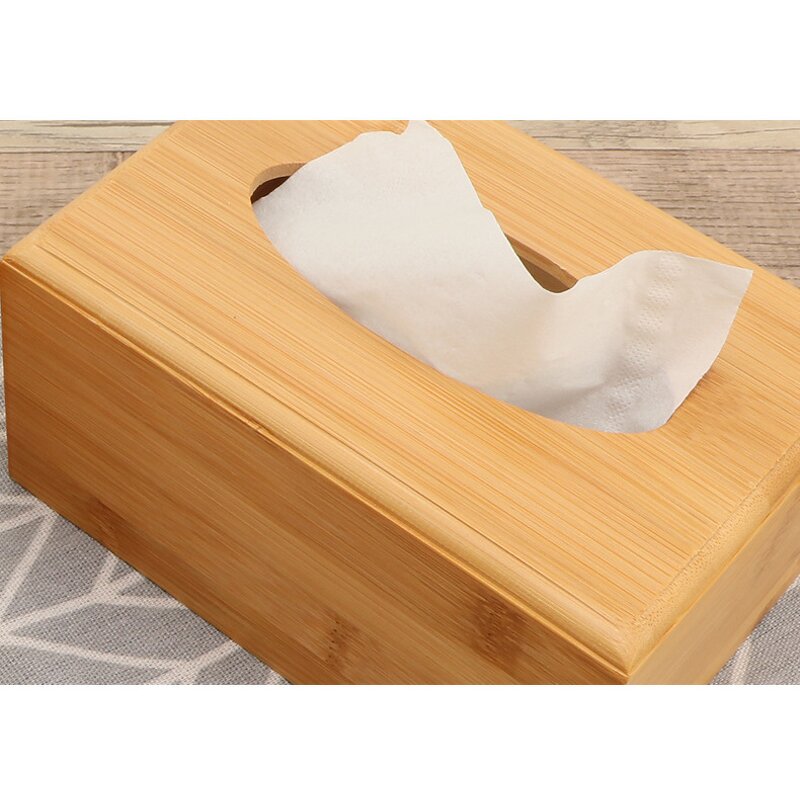 Napkin Holder Manufacturer - Eco-friendly Bamboo Wood Square Tissue Box