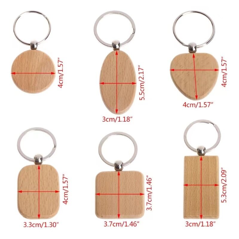 Wood Keychain Manufacturer - Personalized Unfinished Natural DIY Blank Key Tag
