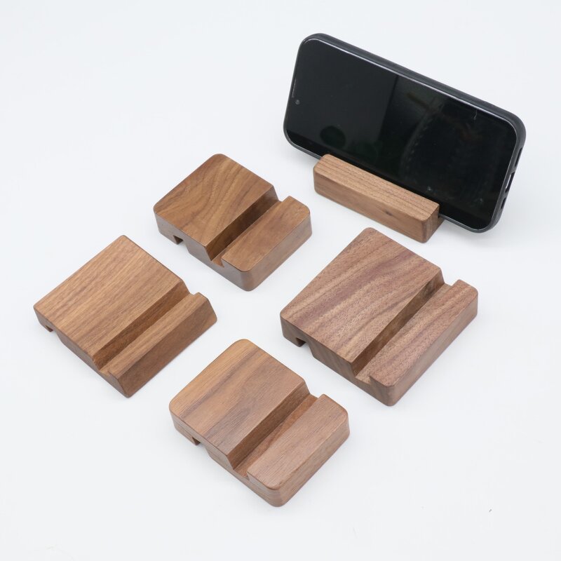 Mobile Stand Manufacturer - Wholesale Eco-Friendly Engraved Walnut Rotating Base